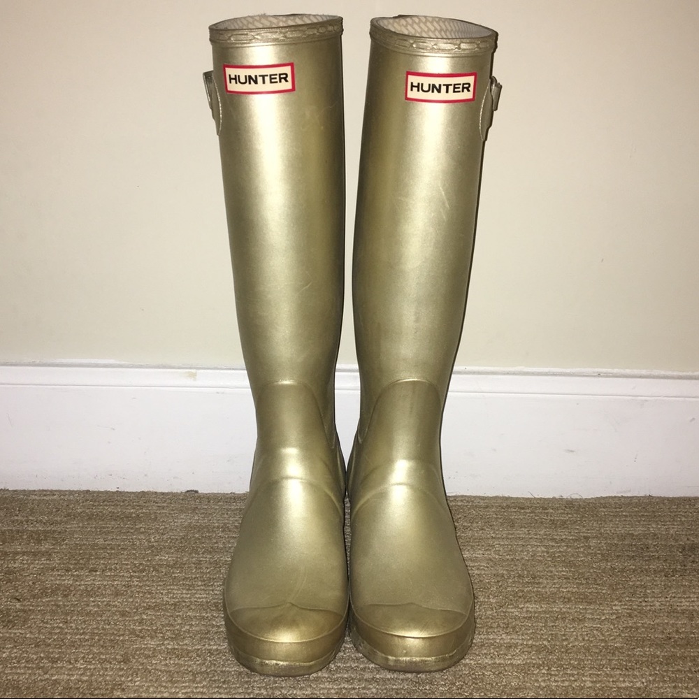 Hunter rain boots - gold metallic
